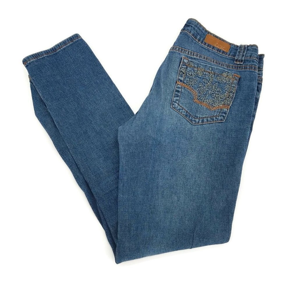 BQB Womens Slim Skinny Jeans Blue Medium Wash Stretch Pockets Denim Juniors 11
